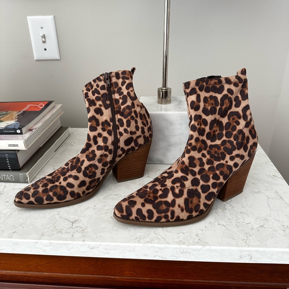 Leopard Print Ankle Boots